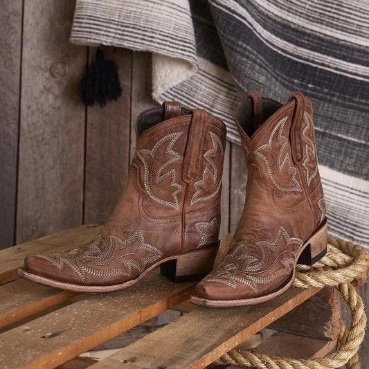 Bestickte Cowboystiefel aus Leder - Laurice