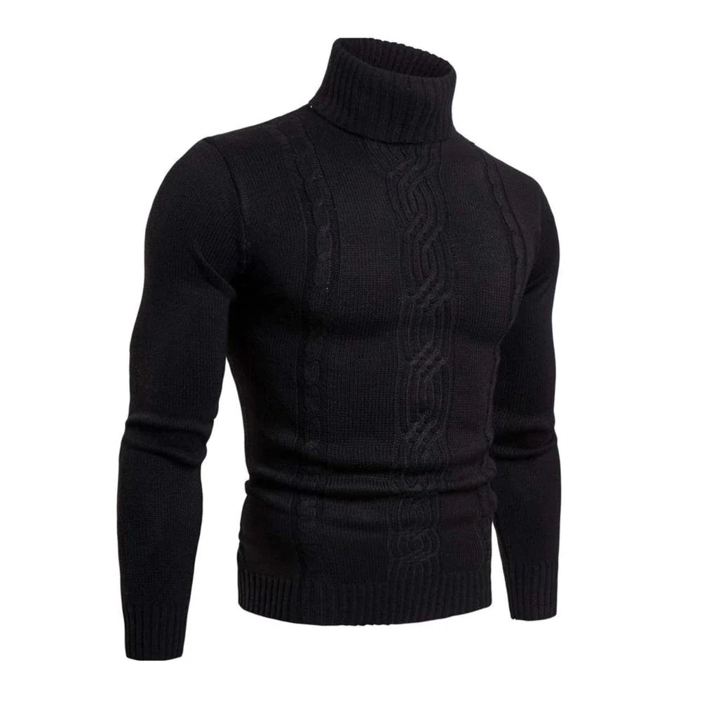 Rollkragenpullover aus Baumwolle mit Zopfmuster - Lucian