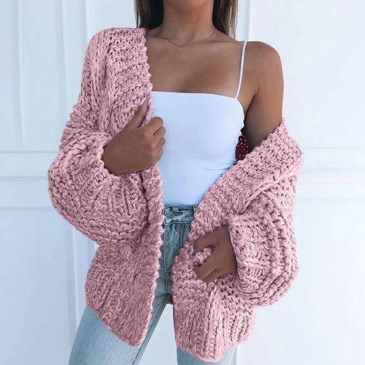 Grob gestrickte Strickjacke - Kira